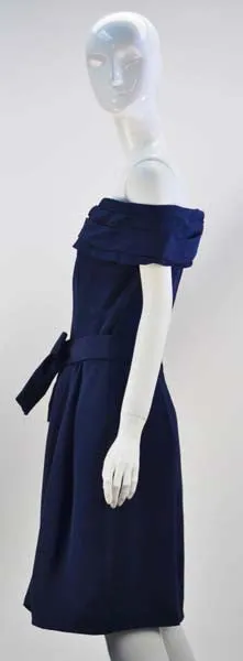 1960s Arnold Scaasi Navy Cocktail Dress