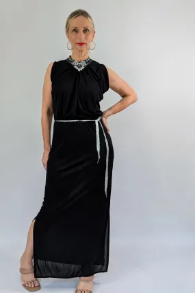 1970s Radley Black and Silver Dress