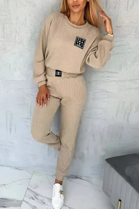 2Pcs Casual Corduroy Sweatshirt Set