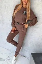 2Pcs Casual Corduroy Sweatshirt Set