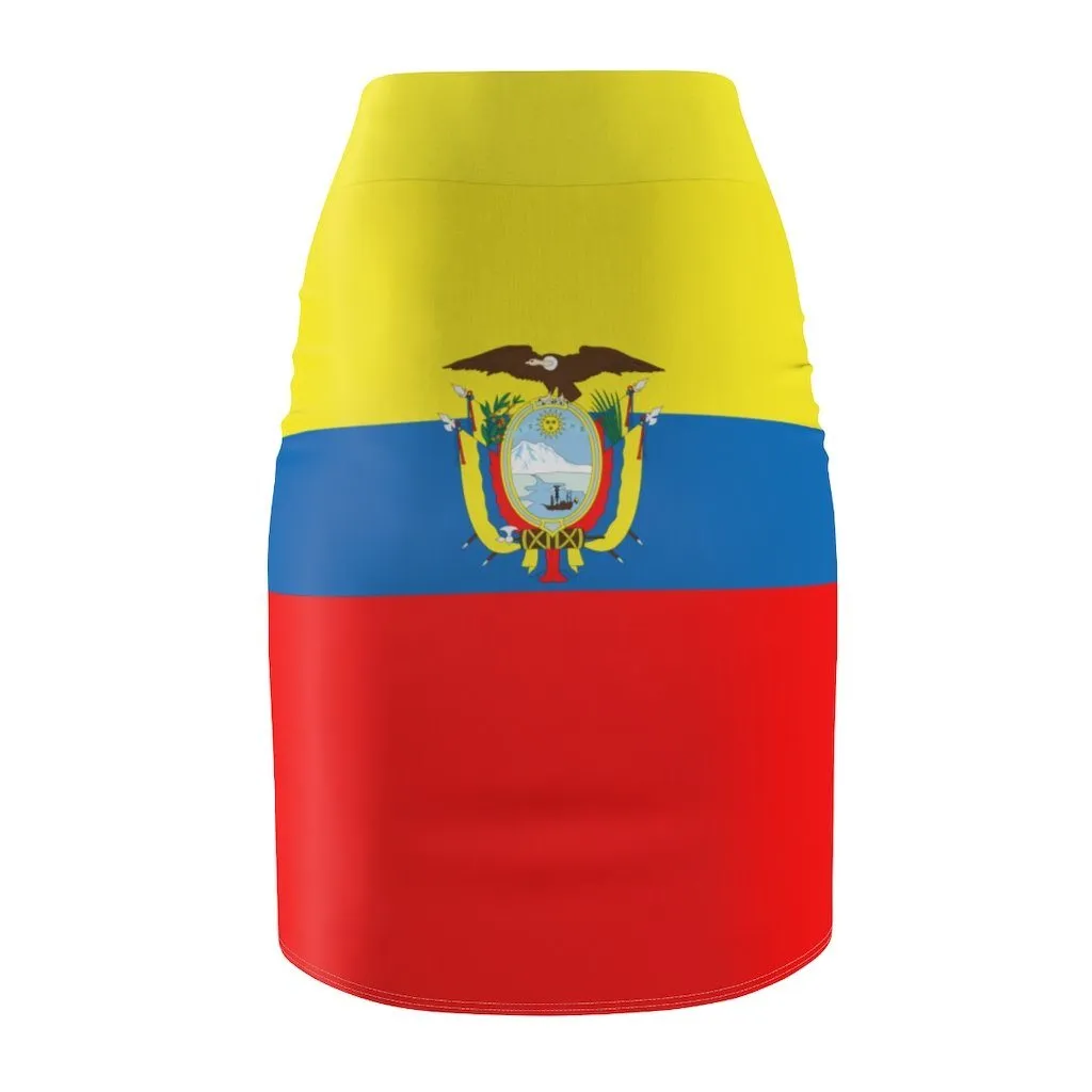 65 MCMLXV Women's Ecuador Flag Print Pencil Skirt