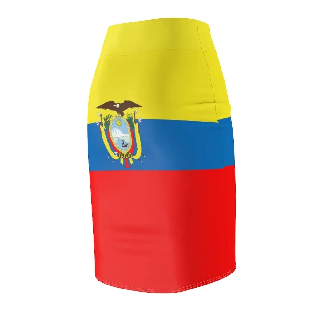 65 MCMLXV Women's Ecuador Flag Print Pencil Skirt