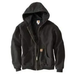 Active Quilted Flannel-Lined Jacket With Hood, Black, XL