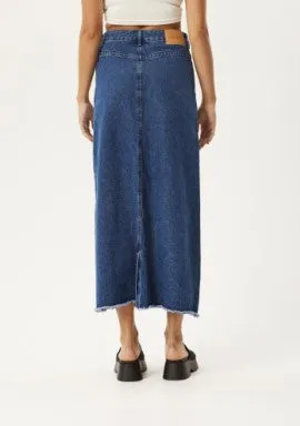 Afends Chichi - Denim Midi Skirt - Authentic Blue