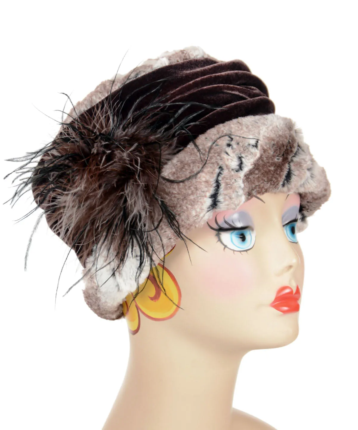 Ana Cloche Hat Style - Luxury Faux Fur in Birch