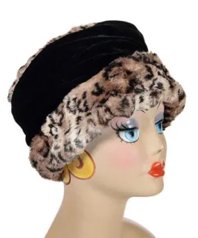 Ana Cloche Hat Style - Luxury Faux Fur in Carpathian Lynx