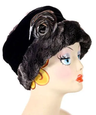 Ana Cloche Hat Style - Luxury Faux Fur in Espresso Bean