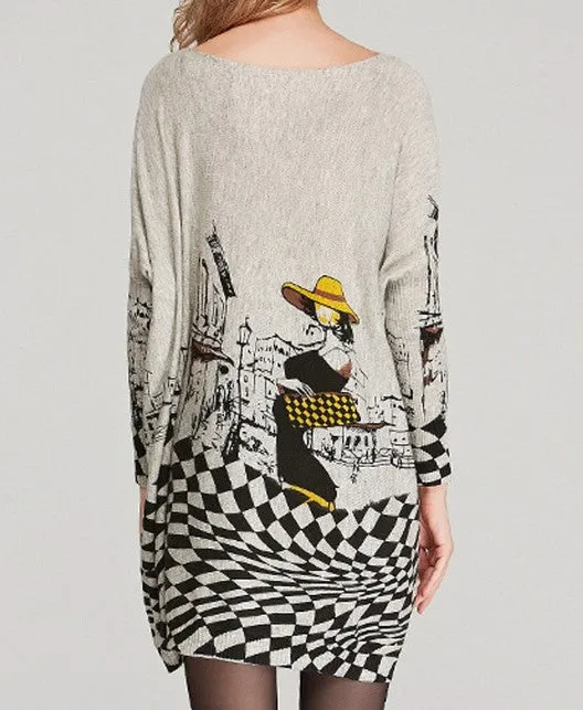 Autumn O-Neck Knitted Sweater Dress