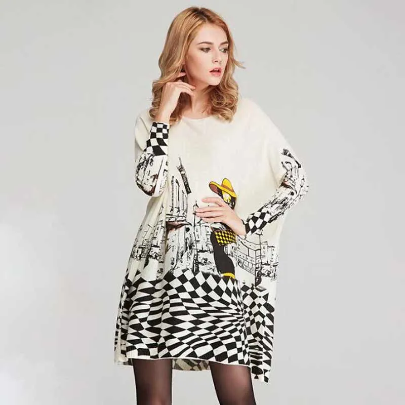 Autumn O-Neck Knitted Sweater Dress
