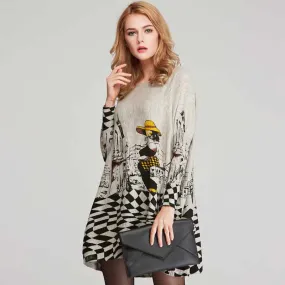 Autumn O-Neck Knitted Sweater Dress