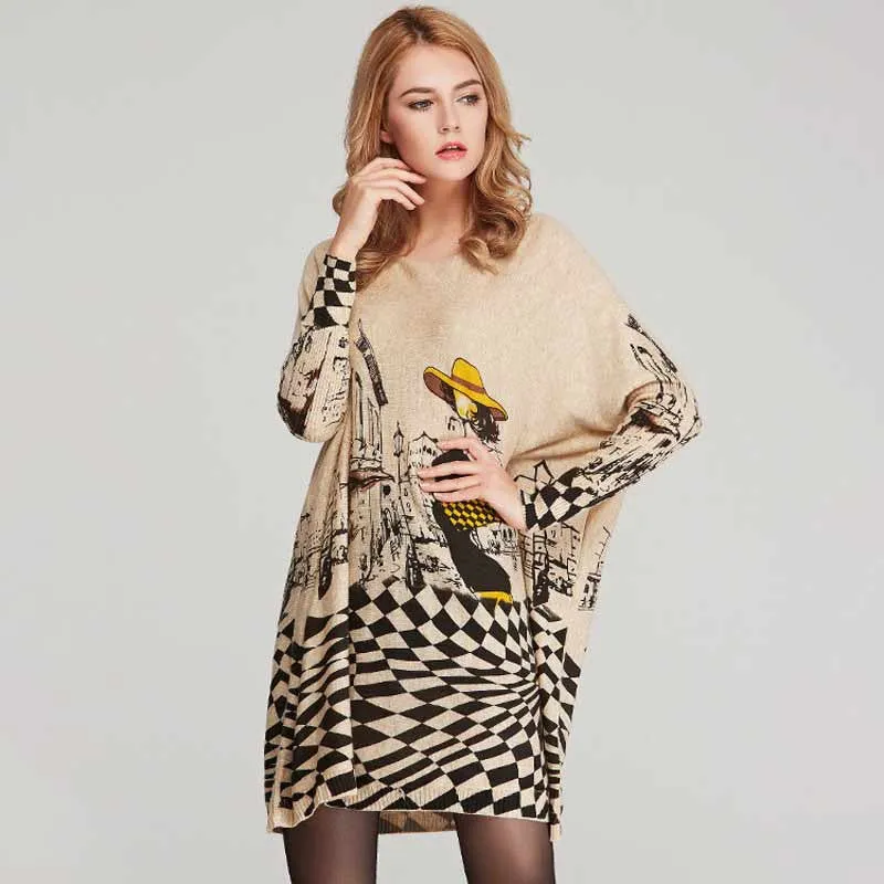 Autumn O-Neck Knitted Sweater Dress