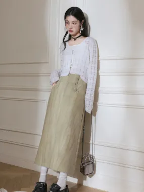 Bamboo Shadow Slit A-Line Skirt