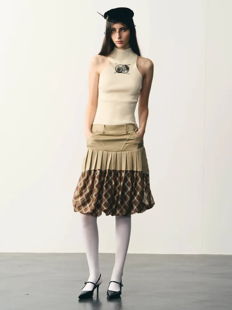 beige tight knitted vest