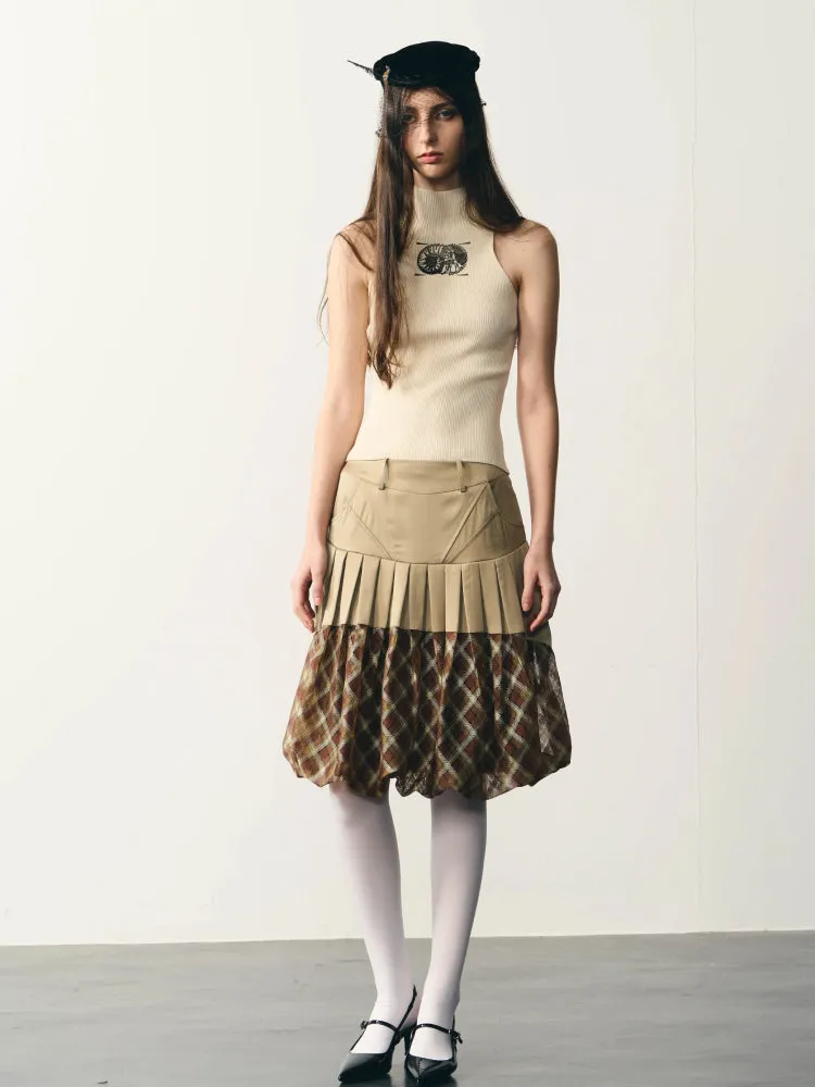 beige tight knitted vest
