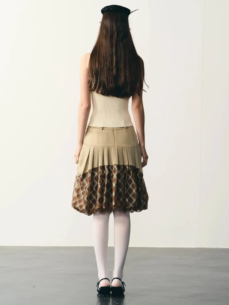 beige tight knitted vest