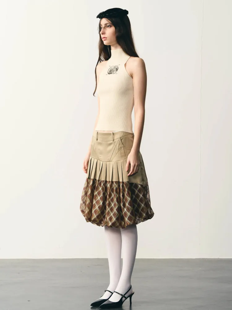 beige tight knitted vest