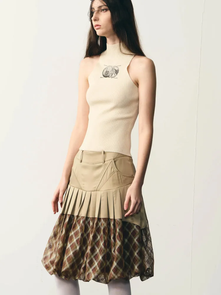 beige tight knitted vest