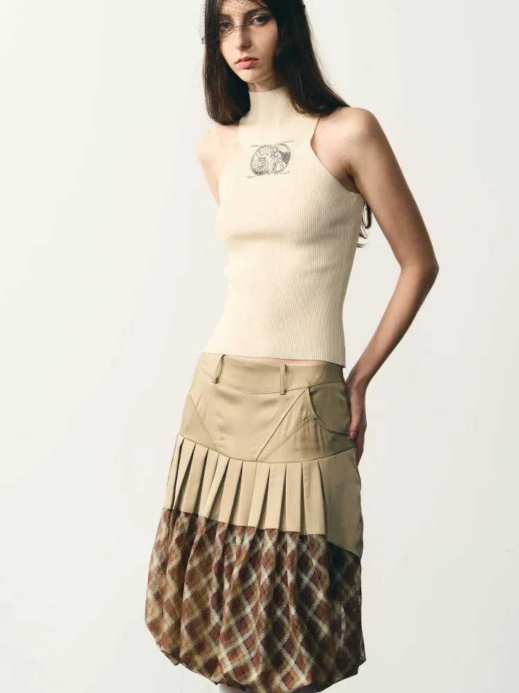 beige tight knitted vest