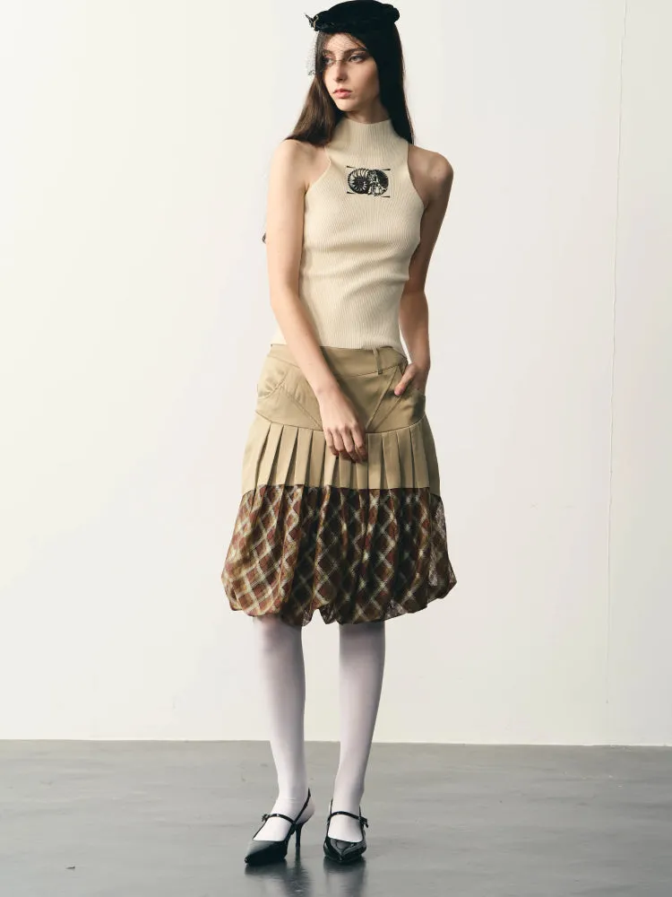 beige tight knitted vest