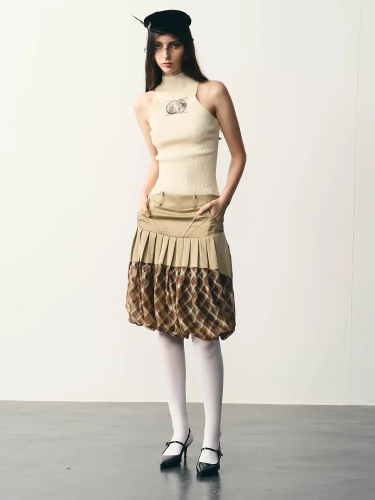 beige tight knitted vest