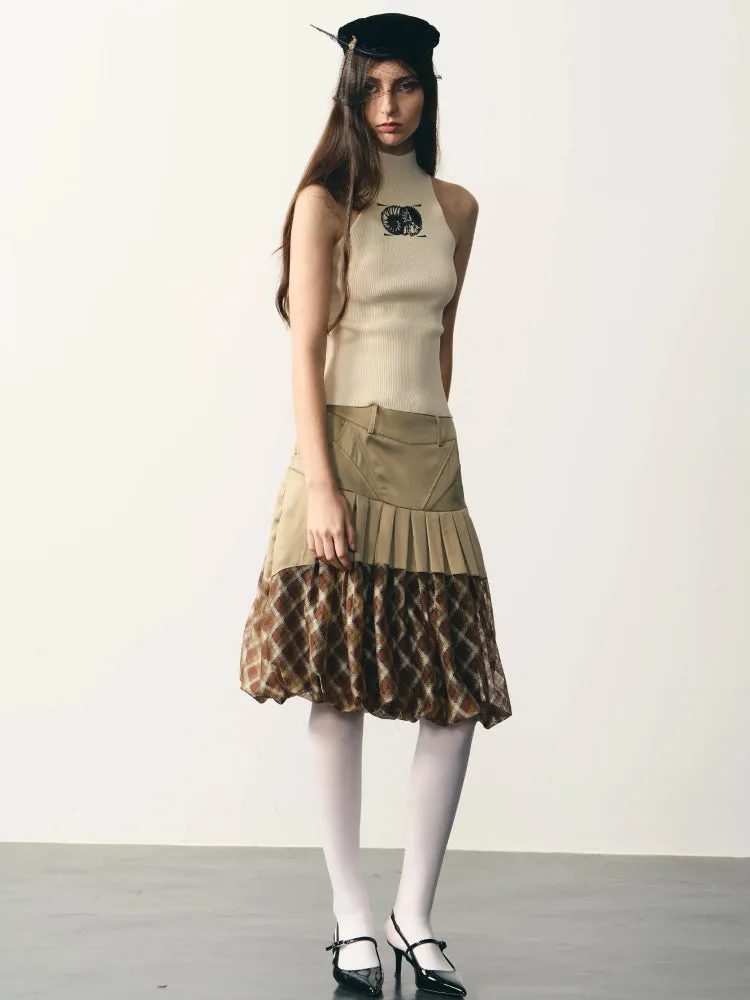beige tight knitted vest