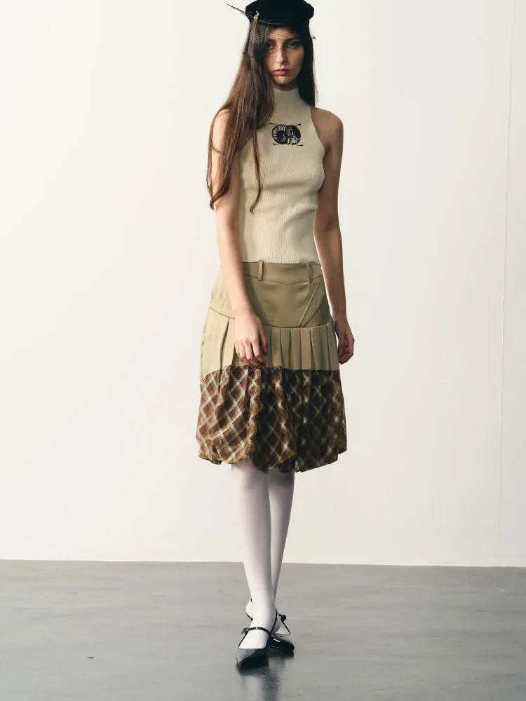 beige tight knitted vest
