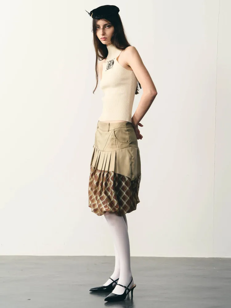 beige tight knitted vest