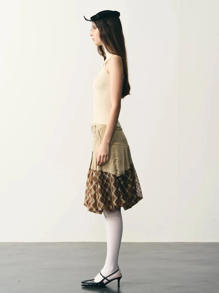 beige tight knitted vest