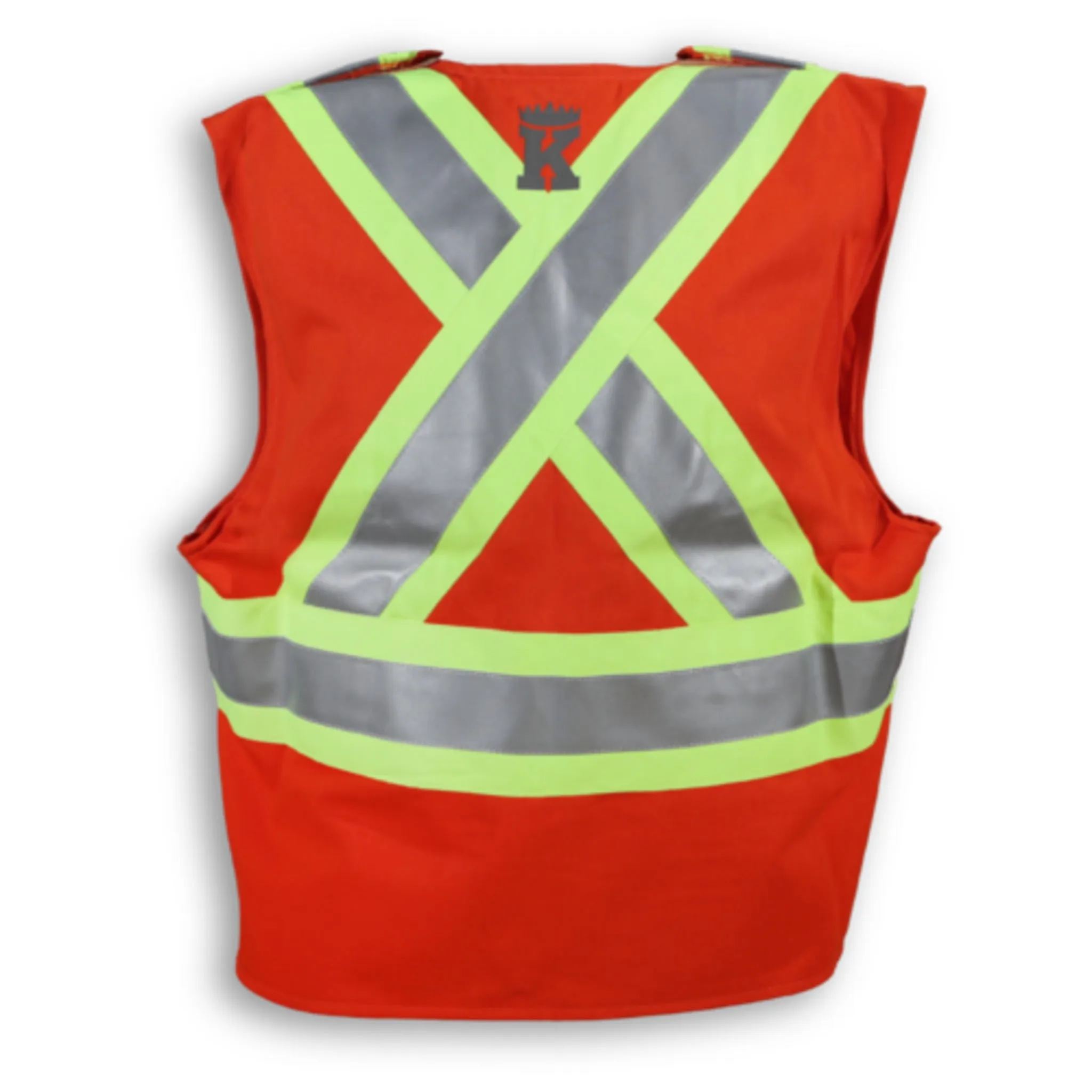 Big K Men's Hi-Vis CSA Safety Indura Ultrasoft Tearaway Flame Resistant Traffic Vest | 3M Reflective Tape | HRC 2 | Durable & Comfortable | Sizes S-5XL