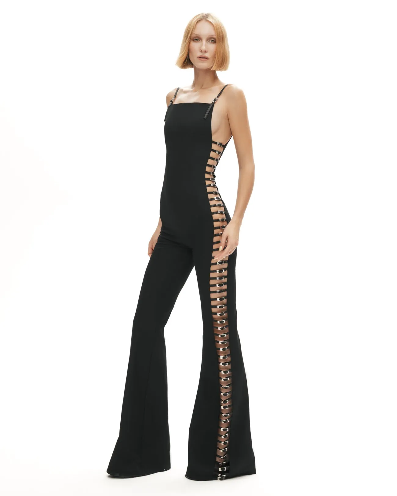 Black Side Detailed Provocatrix Jumpsuit