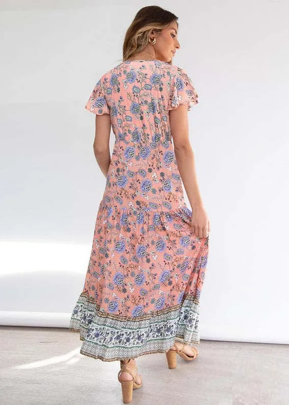 Blue Print Tiered Maxi Dress