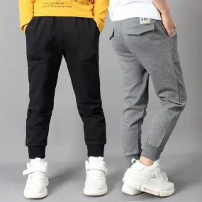 Boys Solid Color Jogger Pants