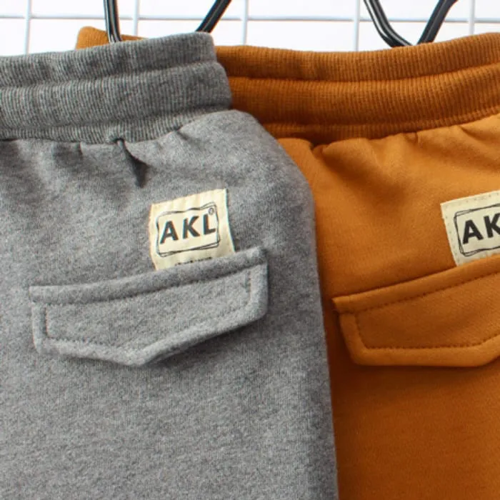 Boys Solid Color Jogger Pants