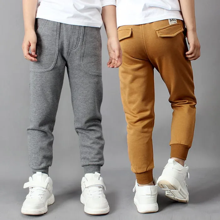 Boys Solid Color Jogger Pants