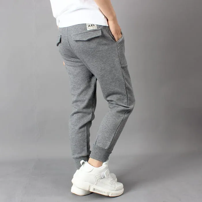 Boys Solid Color Jogger Pants