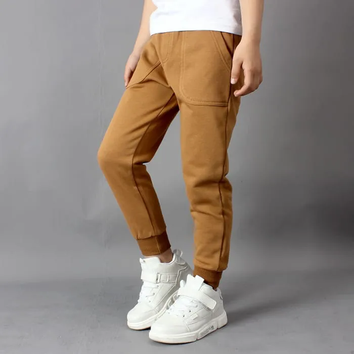 Boys Solid Color Jogger Pants