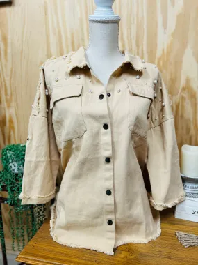 Button Down Pearl Shacket
