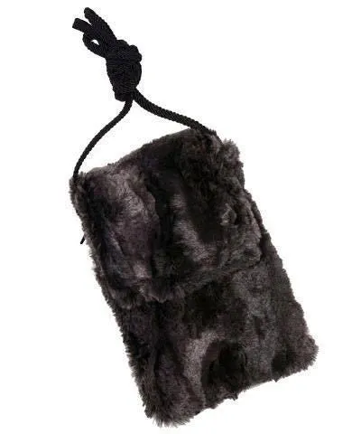 Cell Phone Purse - Luxury Faux Fur in Espresso Bean