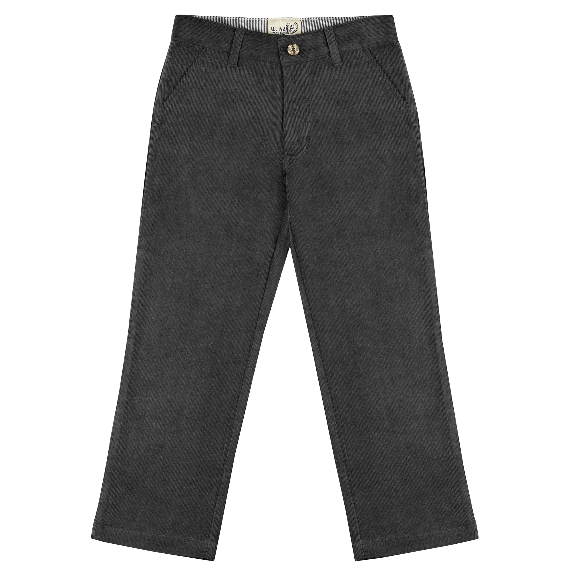 Charcoal Gray Slim Fit Corduroy Pants