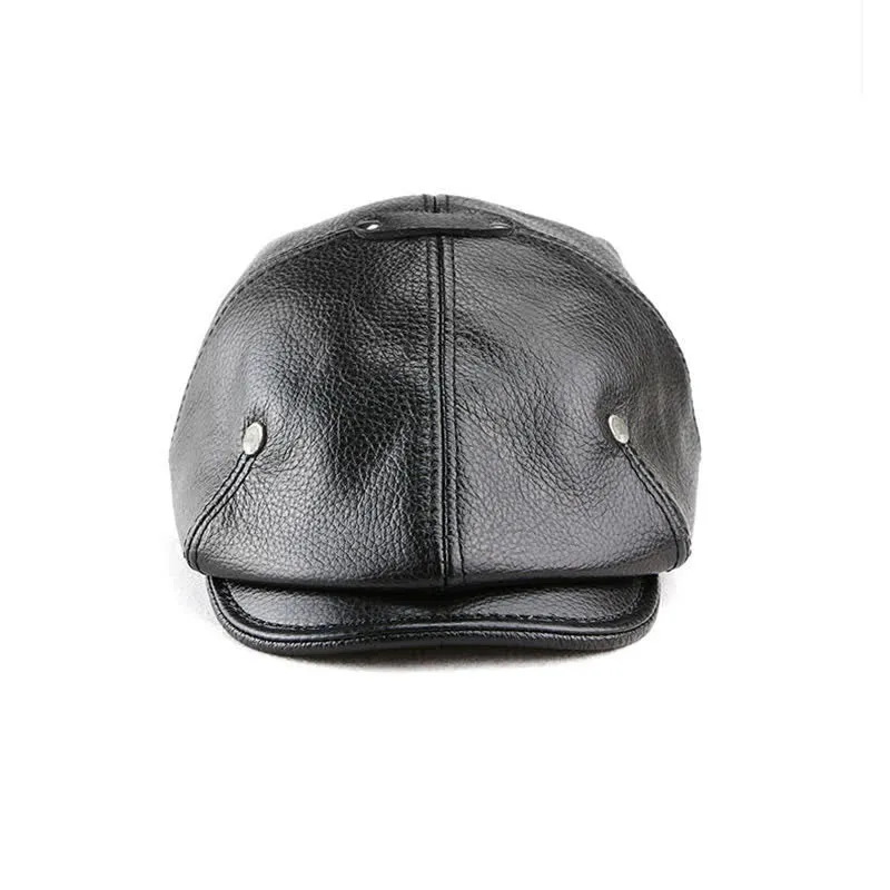 Chic Artist Painter Look Rivets Leather Beret Hat
