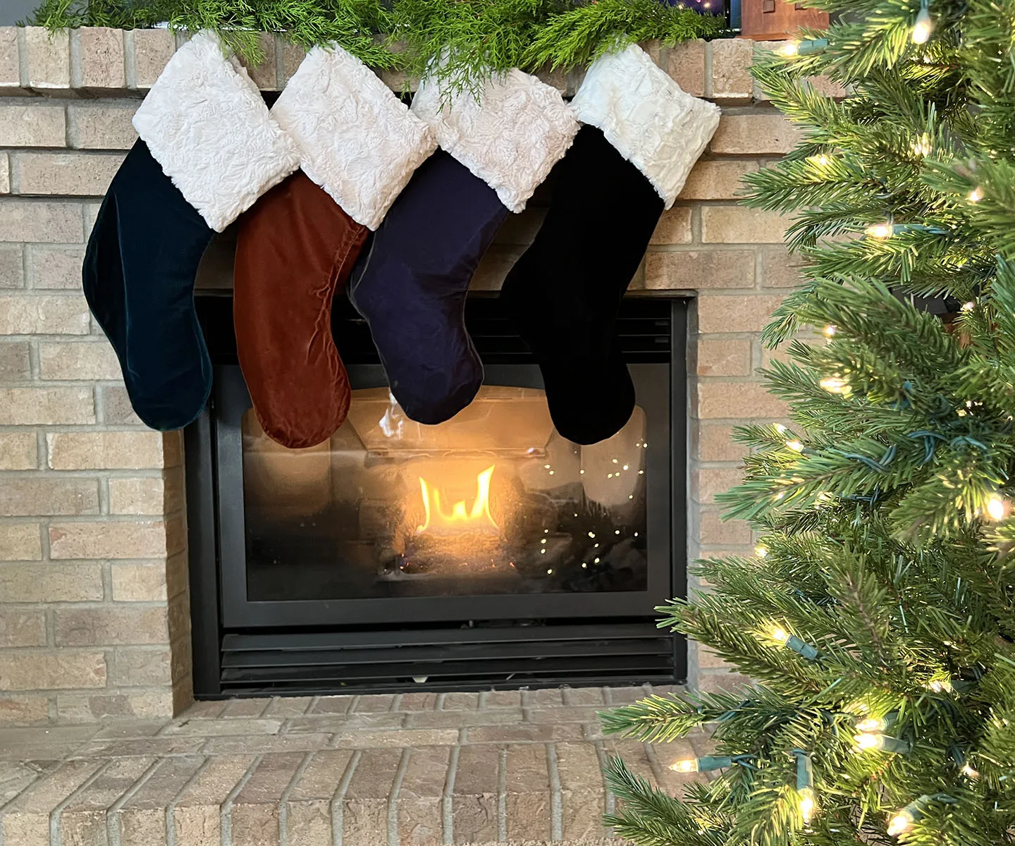 Christmas Stocking -  Assorted Festive Velvets with Assorted Cuddly Faux Fur Cuffs