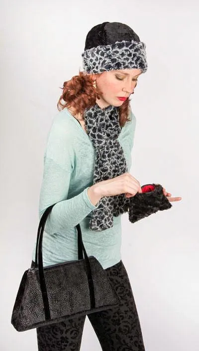 Coin Purse & Cosmetic Bag - Luxury Faux Fur in Chinchilla Brown (Cosmetic Only!)