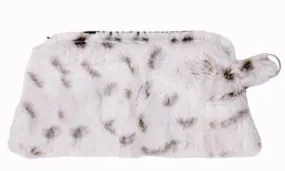 Coin Purse & Cosmetic Bag - Luxury Faux Fur in Winters Frost