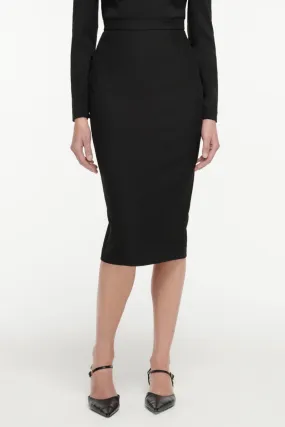 Crepe Midi Skirt | Black