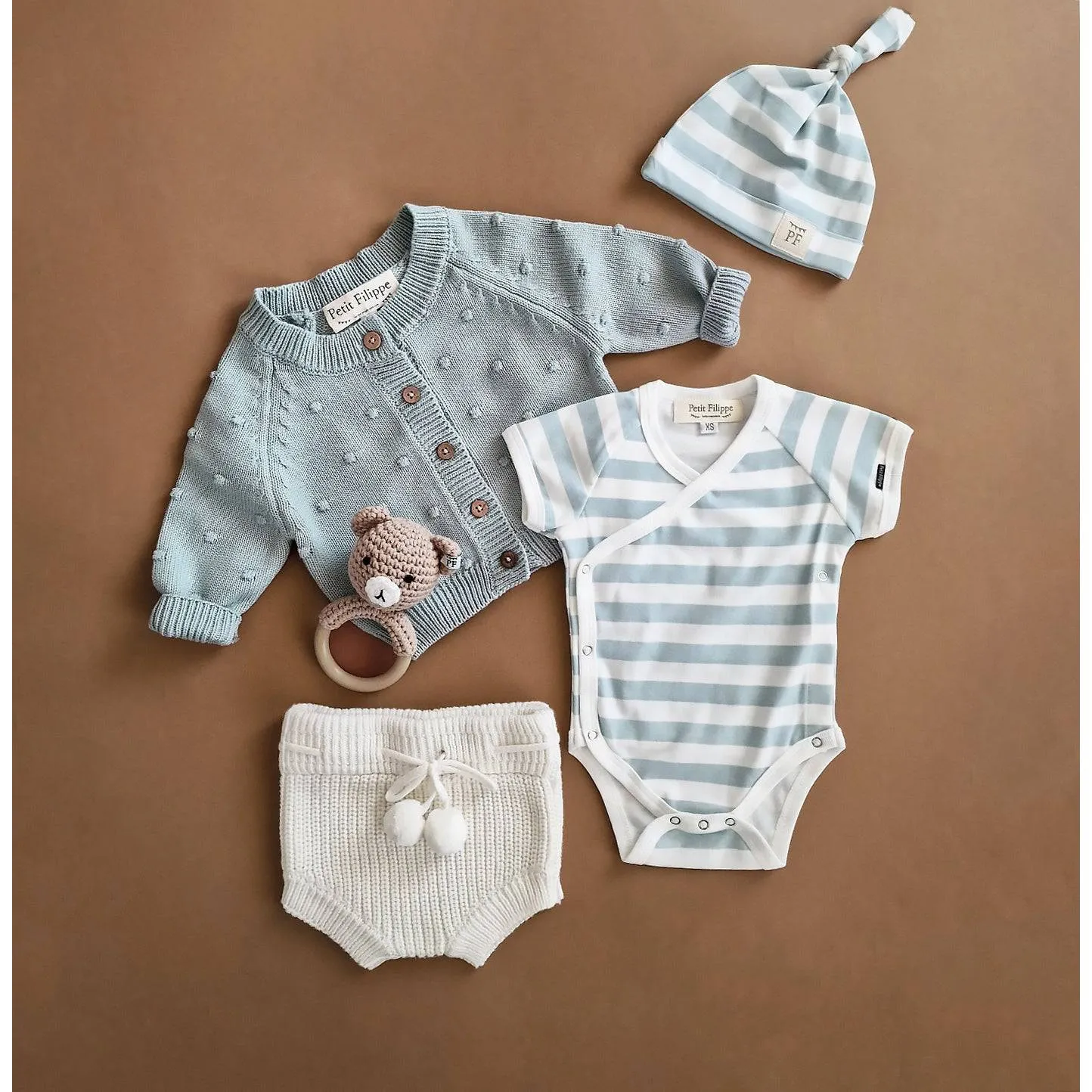 Dotted Cardigan - Cotton - Misty Blue