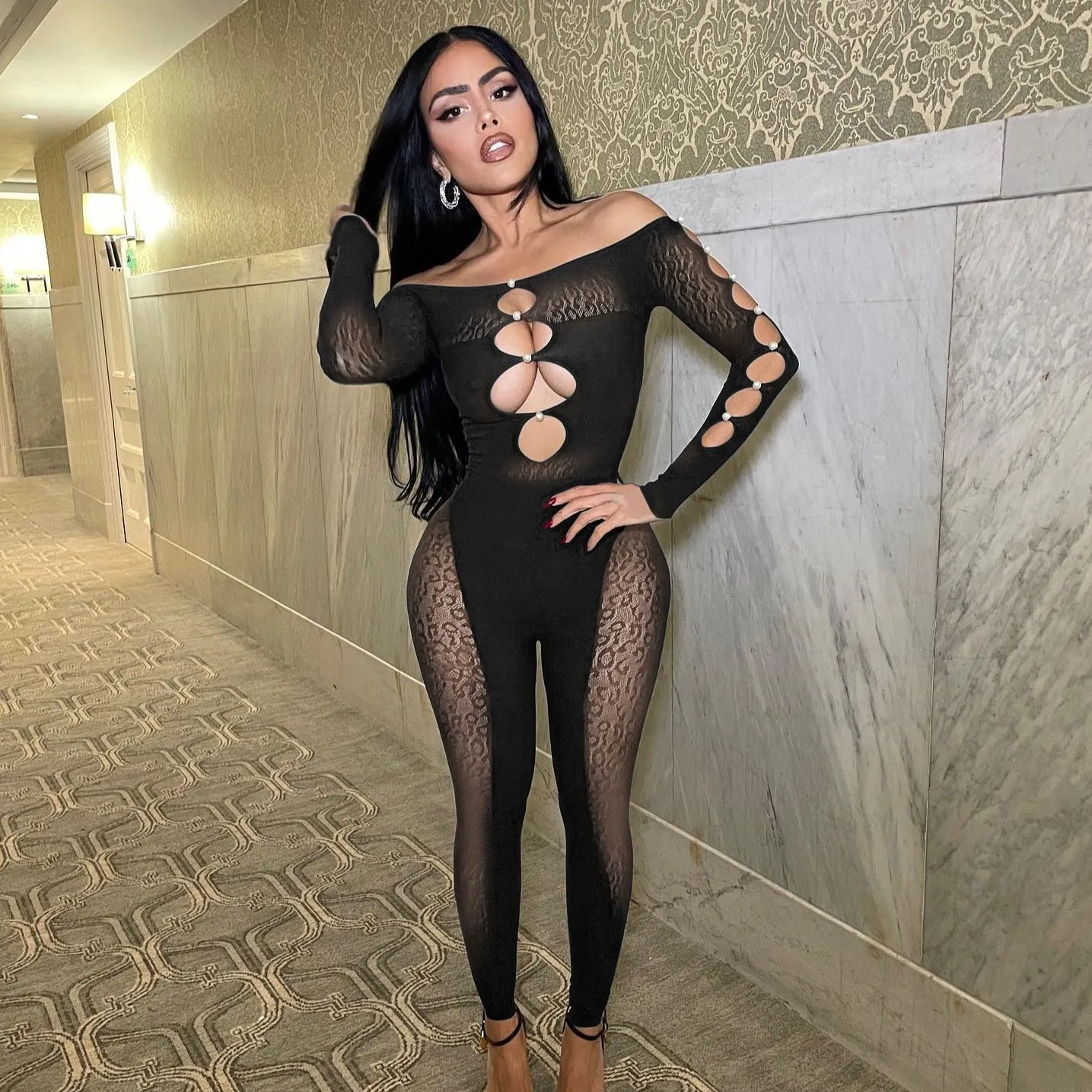 Elegant Off Shoulder Cuts Jumpsuit