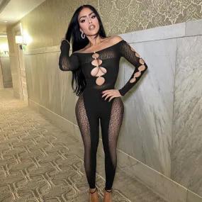 Elegant Off Shoulder Cuts Jumpsuit