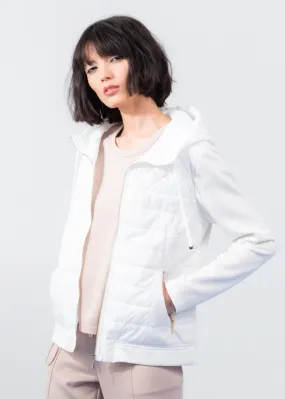 Elena Wang Top - Quilted Hoody - White