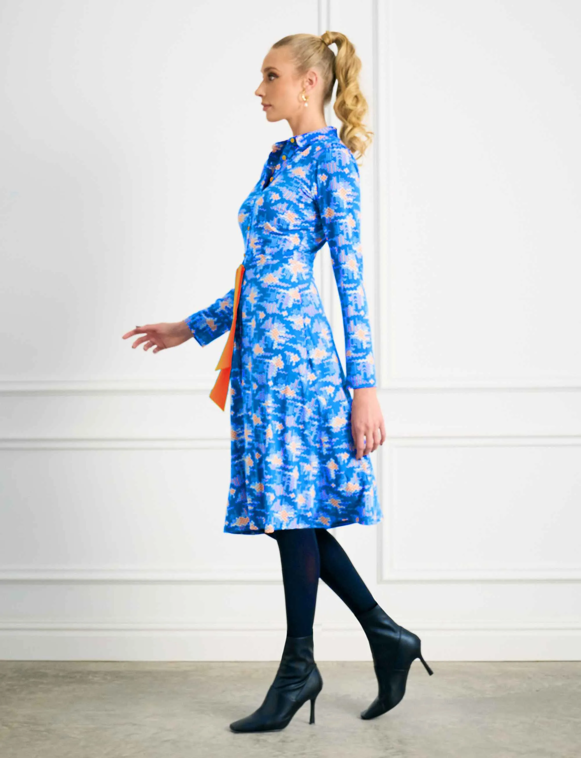 Evelina 'Cupid's Arrow' Shirtmaker Knee Length Dress
