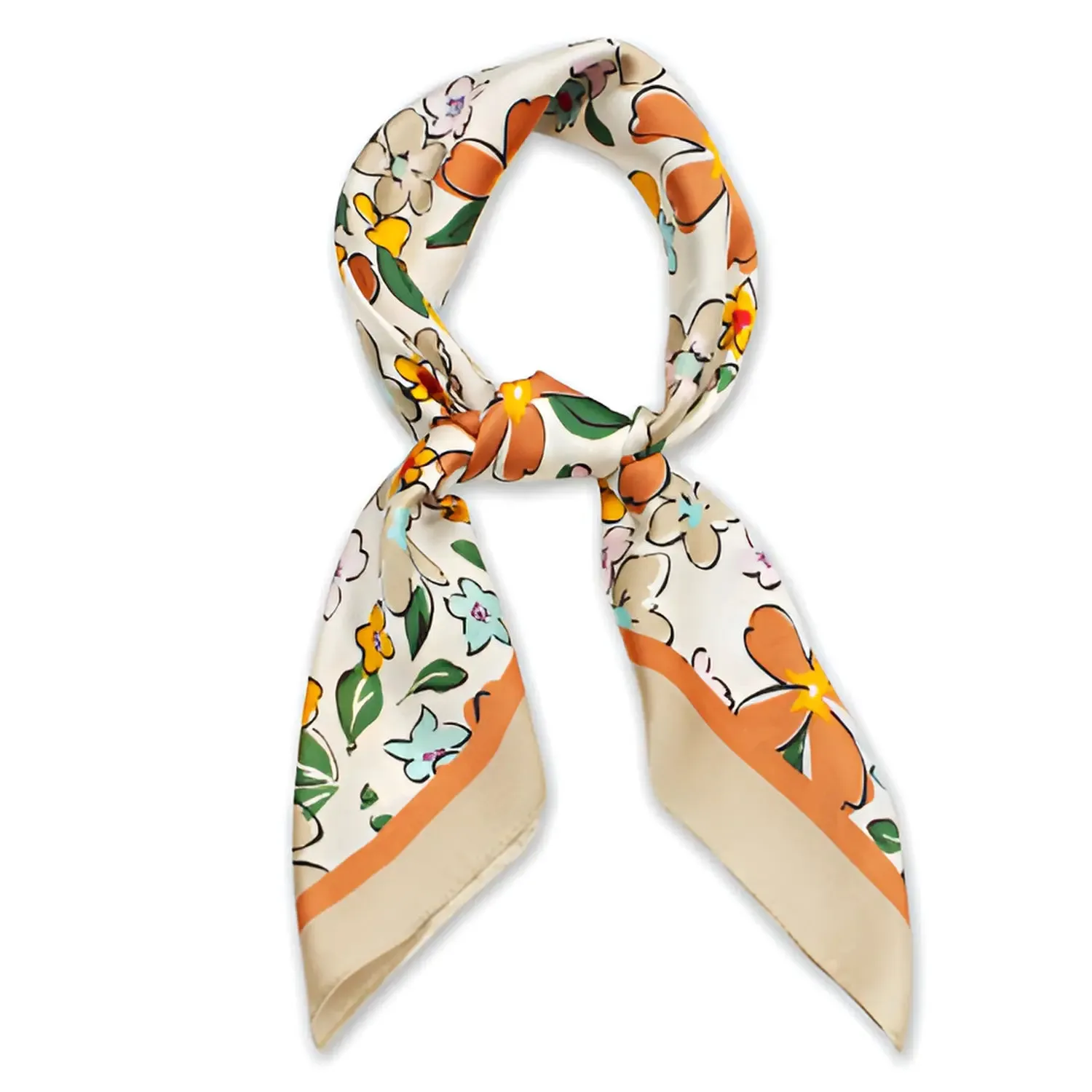 Floral Print Silk Scarf